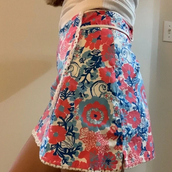 Lilly Pulitzer Floral Mini Skirt - Pink and Blue - Picture 2 of 4